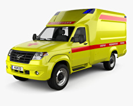 3D model of UAZ Profi Ambulance 2019