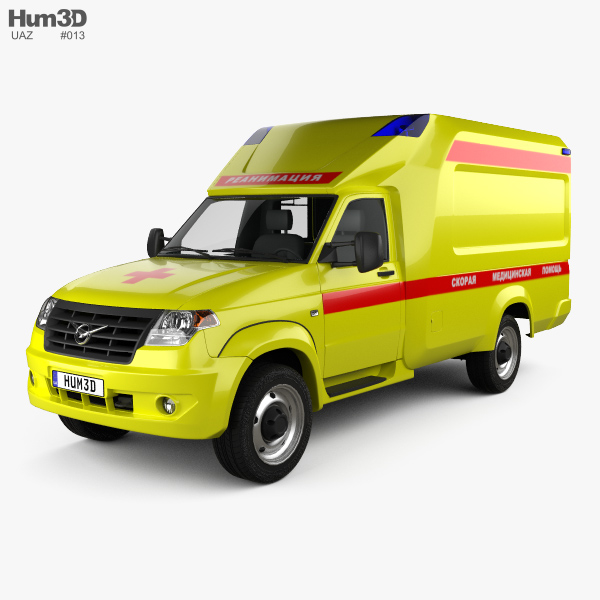 UAZ Profi Ambulância 2017 Modelo 3d