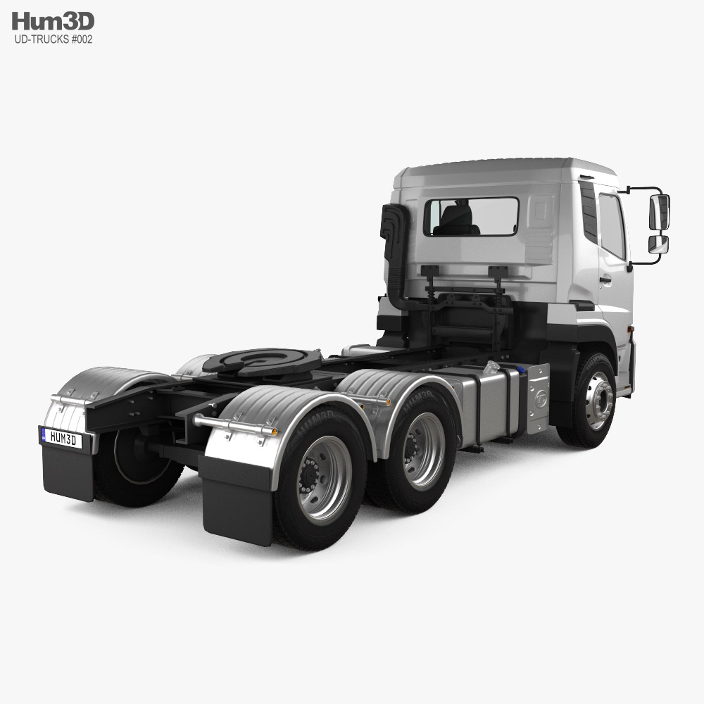 UD-Trucks Quon GW Tractor Truck 3-axle 2010 3d model back view