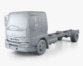 UD Trucks UD1800 Chassis Truck 2011 3d model clay render