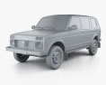 Lada Niva 4x4 2131 2012 Modello 3D clay render