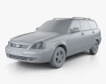 Lada Priora 2171 wagon 2012 3d model clay render