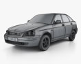 Lada Priora 2172 hatchback 2012 3d model wire render