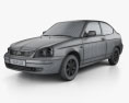 Lada Priora 21728 coupe 2012 3d model wire render
