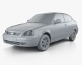 Lada Priora 21728 coupe 2012 3d model clay render