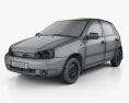Lada Kalina (1119) hatchback 2011 Modello 3D wire render