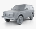 Lada Niva 4x4 21214 2012 3D 모델  clay render