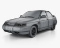 VAZ Lada 2110 轿车 1995 3D模型 wire render