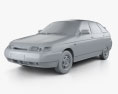 VAZ Lada 2112 hatchback 1995 3d model clay render