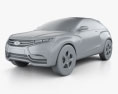 Lada XRAY 2012 概念 3D模型 clay render