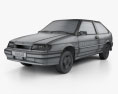 VAZ Lada Samara (2113) hatchback 3 puertas 1997 Modelo 3D wire render