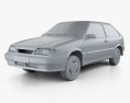 VAZ Lada Samara (2113) hatchback 3 porte 1997 Modello 3D clay render