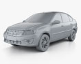 Lada Granta liftback 2022 3d model clay render