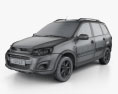 VAZ Lada Kalina (2194) Cross 2014 3D 모델  wire render