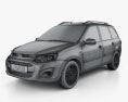 VAZ Lada Kalina (2194) Wagon 2014 3d model wire render