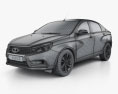 VAZ Lada Vesta (GFL) 2017 3d model wire render
