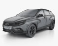 VAZ Lada Vesta Cross 2017 3d model wire render