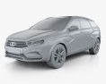 VAZ Lada Vesta Cross 2017 3d model clay render