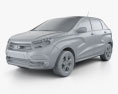 VAZ Lada XRAY 2018 3D-Modell clay render