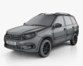 VAZ Lada Granta wagon 2022 3d model wire render