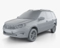 VAZ Lada Granta wagon 2022 3d model clay render