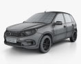 VAZ Lada Granta hatchback 2022 3d model wire render