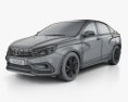 VAZ Lada Vesta Sport 2018 3Dモデル wire render