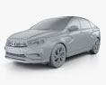 VAZ Lada Vesta Sport 2018 3Dモデル clay render