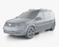 VAZ Lada Largus Cross 2021 3d model clay render