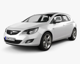 3D model of Vauxhall Astra 해치백 5도어 2014