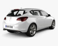 Vauxhall Astra 掀背车 5门 2011 3D模型 后视图