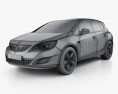 Vauxhall Astra Fließheck 5-Türer 2011 3D-Modell wire render