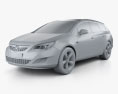 Vauxhall Astra Sports Tourer 2014 3D модель clay render