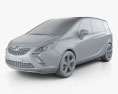 Vauxhall Zafira Tourer 2015 3D 모델  clay render