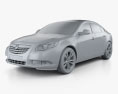 Vauxhall Insignia sedan 2012 3D-Modell clay render