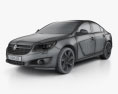 Vauxhall Insignia 세단 2015 3D 모델  wire render