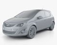 Vauxhall Corsa (D) 5门 2010 3D模型 clay render