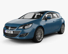 3D model of Vauxhall Astra 5도어 해치백 2015
