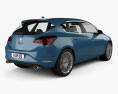 Vauxhall Astra 5 porte hatchback 2012 Modello 3D vista posteriore