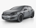 Vauxhall Astra 5-Türer Fließheck 2012 3D-Modell wire render