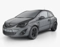 Vauxhall Corsa (D) Van 2014 3D-Modell wire render