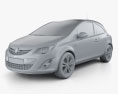 Vauxhall Corsa (D) Van 2014 3D-Modell clay render