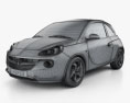 Vauxhall Adam 2016 3D模型 wire render