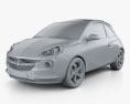 Vauxhall Adam 2016 3d model clay render