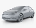 Vauxhall Astra GTC 2015 3D-Modell clay render