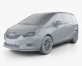 Vauxhall Zafira (C) Tourer 2019 Modelo 3d argila render