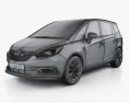 Vauxhall Zafira (C) Tourer com interior 2016 Modelo 3d wire render