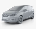 Vauxhall Zafira (C) Tourer 带内饰 2016 3D模型 clay render