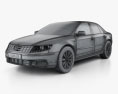 Volkswagen Phaeton 2011 3D-Modell wire render