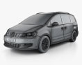 Volkswagen Sharan (Typ 7N) 2013 3Dモデル wire render